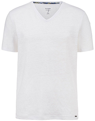Футболка льняная мужская белая Olymp Level five, body fit | купить в интернет-магазине Olymp-Men