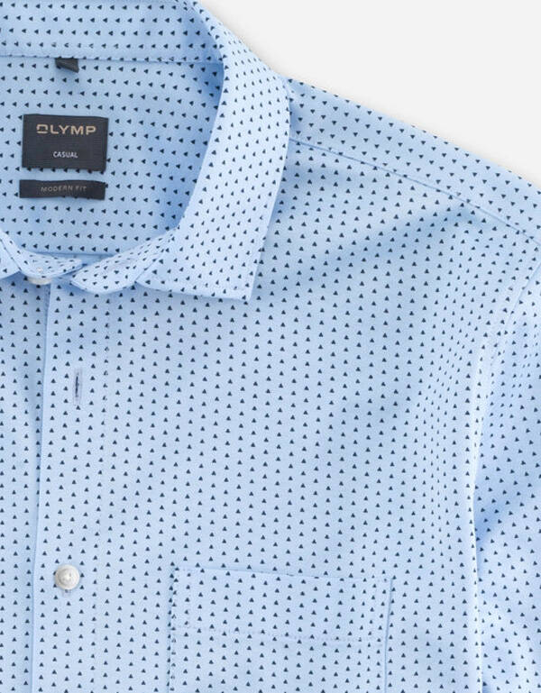Трикотажная голубая рубашка мужская OLYMP Casual | купить в интернет-магазине Olymp-Men