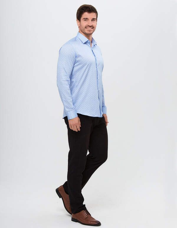 Рубашка мужская PLATIN с рисунком, slim fit, артикул 1080-106UF-PLT