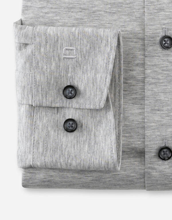 Трикотажная рубашка серая Olymp 24/7, modern fit | купить в интернет-магазине Olymp-Men