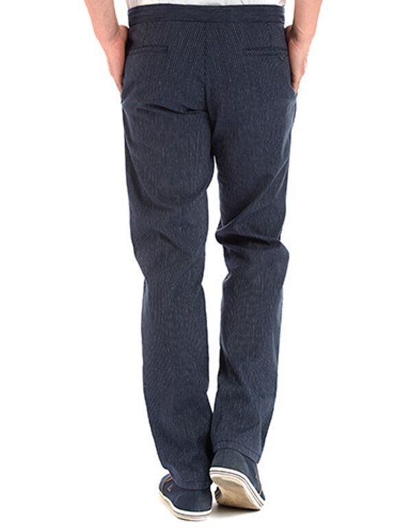 Льняные брюки в полоску со  шнурком на поясе | купить в интернет-магазине Olymp-Men