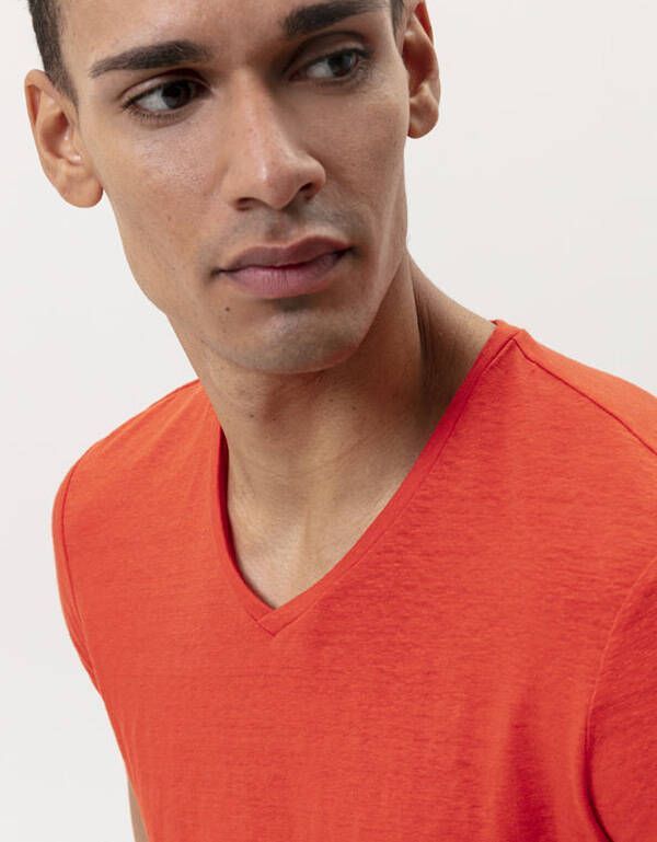 Футболка льняная мужская оранжевая Olymp Level five, body fit | купить в интернет-магазине Olymp-Men