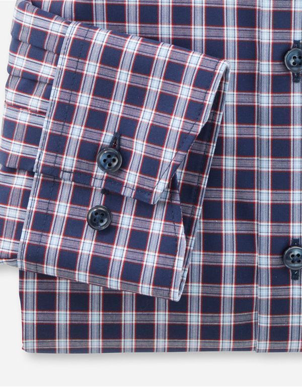 Рубашка мужская в клетку с пуговицами на воротнике OLYMP Luxor, прямой крой | купить в интернет-магазине Olymp-Men