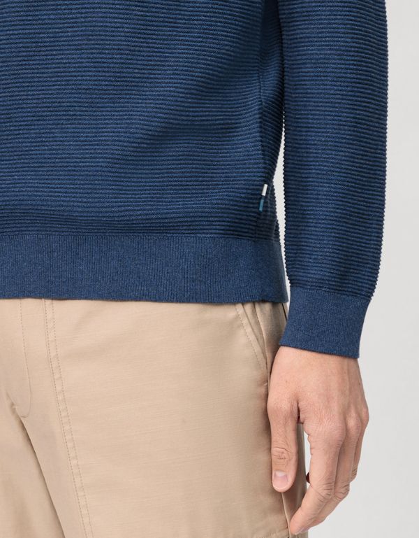Джемпер  мужской синий, круглый вырез, modern fit | интернет-магазин Olymp-Men
