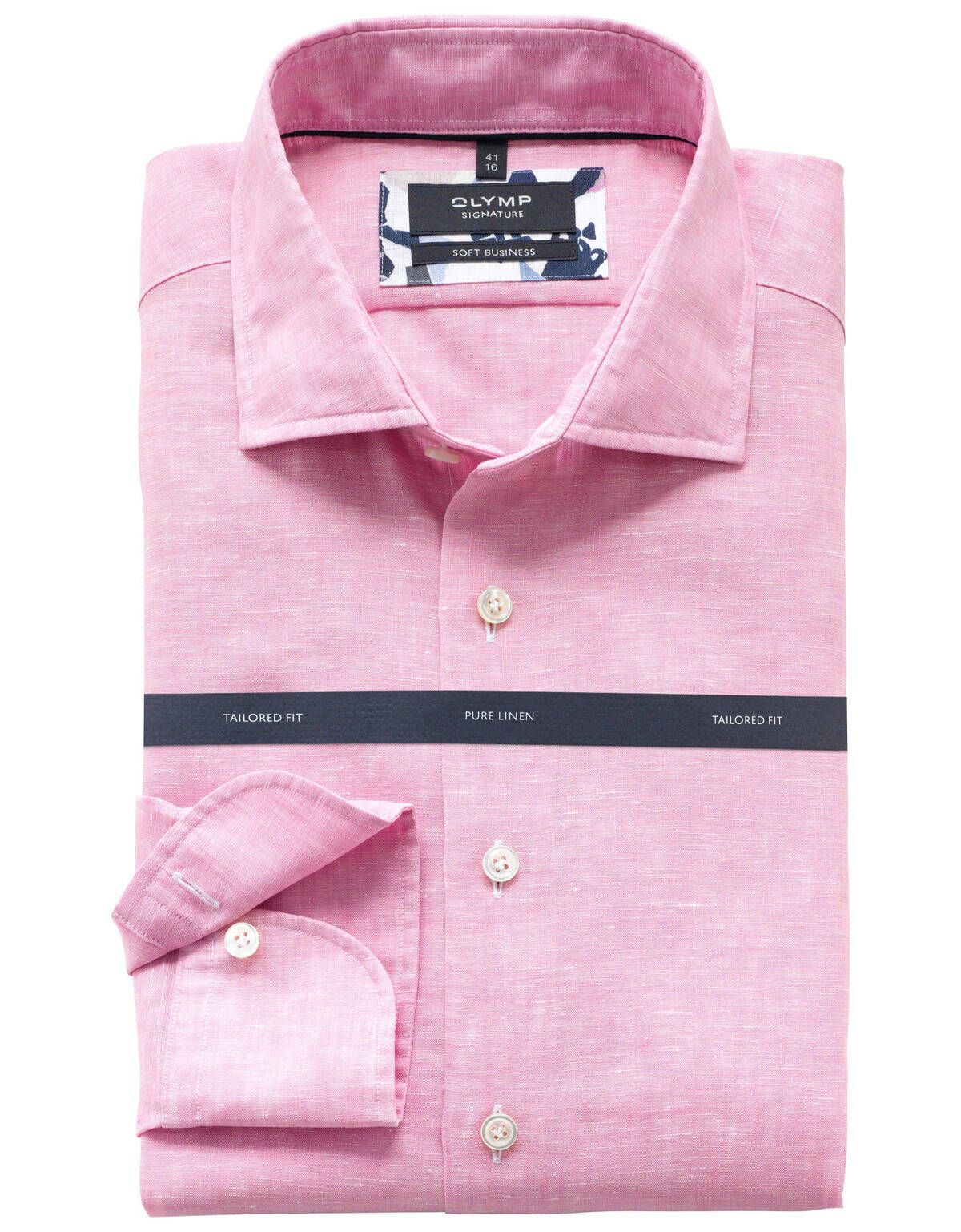 Рубашка льняная розовая мужская Signature[РОЗОВЫЙ]