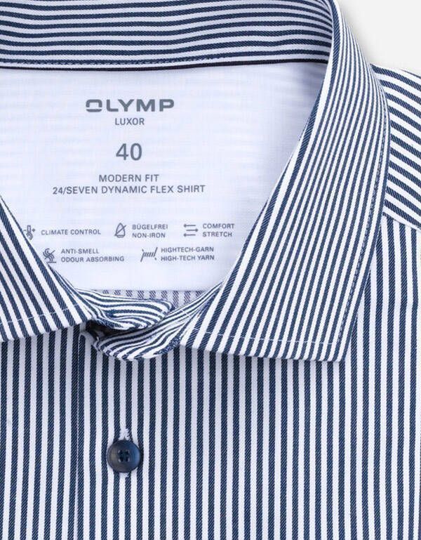 Рубашка в полоску мужская OLYMP Luxor 24/7, климат-контроль, modern fit | купить в интернет-магазине Olymp-Men