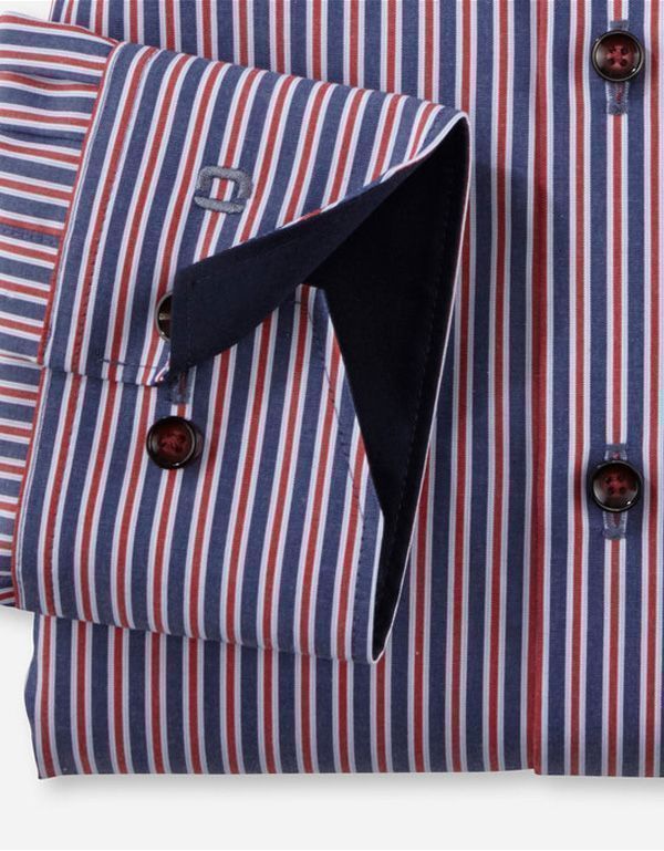 Рубашка мужская в полоску с пуговицами на воротнике OLYMP Luxor, прямой крой | купить в интернет-магазине Olymp-Men