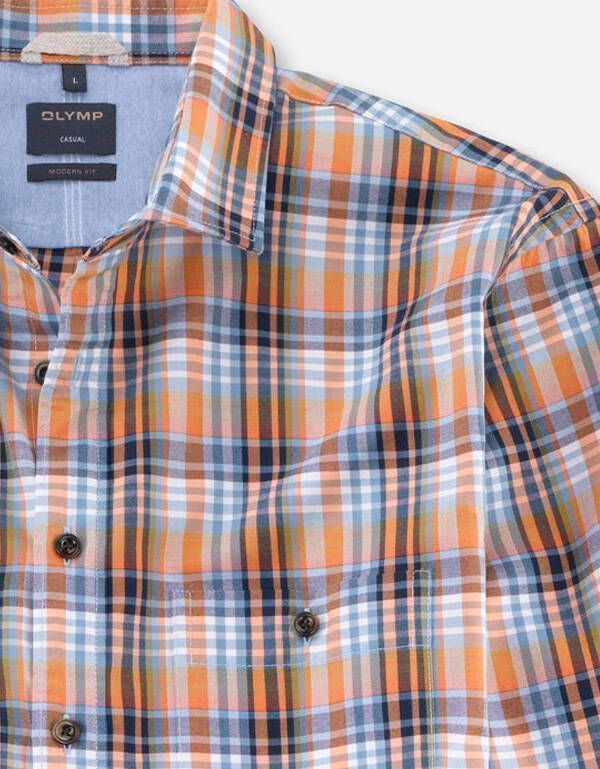 Рубашка мужская в клетку OLYMP Casual с карманами | купить в интернет-магазине Olymp-Men