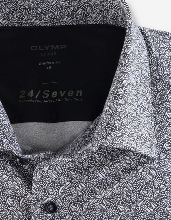 Трикотажная серая рубашка Olymp 24/7, modern fit | купить в интернет-магазине Olymp-Men